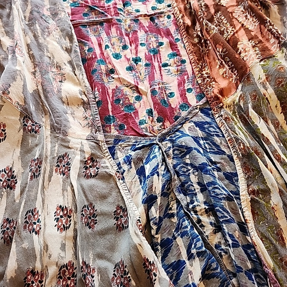 Sacred Threads Women's Large Patchwork Open Cardigan Boho Art Hippie L/XL B2 - Picture 6 of 6